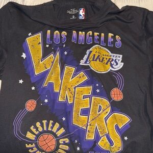 Hollister Black and Purple Short Sleeve Tee